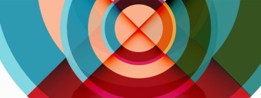 Gölgeler ile çevreler küçük geometrik bileşim soyut arkaplan