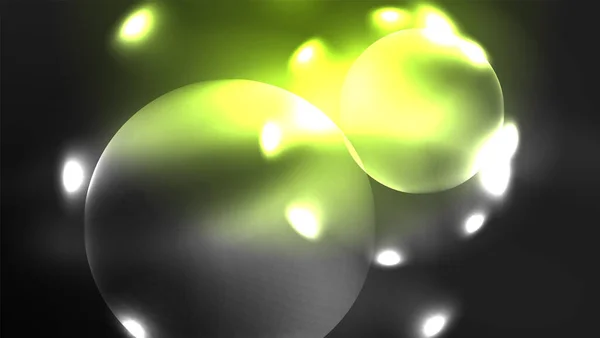 明るいネオン輝く光の効果を持つ円 抽象的な背景壁紙のデザイン — ストックベクタ