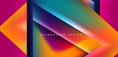 Renkli sıvı gradyanlı gelecekçi üçgen vektörü soyut arkaplan