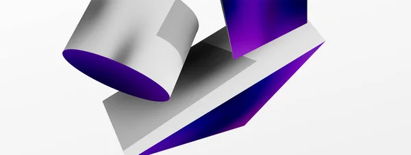 Metallic Shape Vector Geometric Background Trendy Techno Business Template Wallpaper — 图库矢量图片