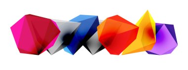 Düşük-poli üçgenlerden inşa edilmiş geometrik 3D şekilli modern vektör arkaplanı, çağdaş tasarımlar için mükemmel.