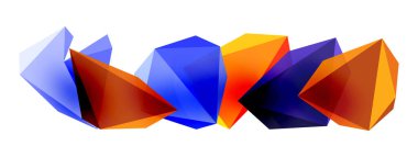 Düşük-poli üçgenlerden inşa edilmiş geometrik 3D şekilli modern vektör arkaplanı, çağdaş tasarımlar için mükemmel.