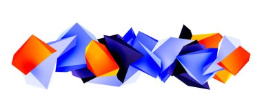 Düşük-poli üçgenlerden inşa edilmiş geometrik 3D şekilli modern vektör arkaplanı, çağdaş tasarımlar için mükemmel.