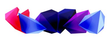 Düşük-poli üçgenlerden inşa edilmiş geometrik 3D şekilli modern vektör arkaplanı, çağdaş tasarımlar için mükemmel.