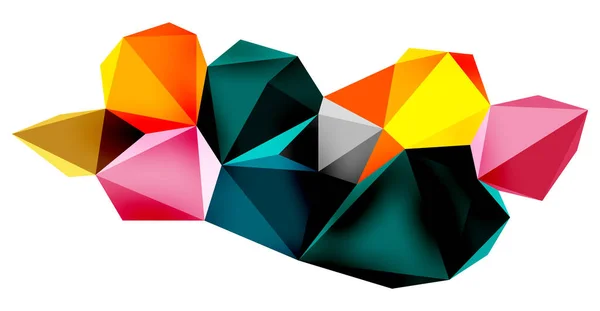 ローポリ三角形から構成された幾何学的な3D形状を特徴とするスタイリッシュな現代的なベクトル抽象的な背景は 現代的なデザインに最適です — ストックベクタ