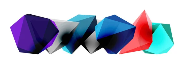 ローポリ三角形から構成された幾何学的な3D形状を特徴とするスタイリッシュな現代的なベクトル抽象的な背景は 現代的なデザインに最適です — ストックベクタ