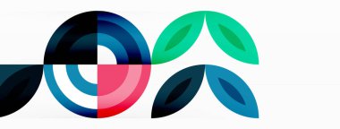 Renkli çemberler soyut arkaplan. Duvar kağıdı, afiş, arkaplan, iniş sayfası, duvar resimleri, davetiyeler, posterler için yüksek teknoloji tasarımı