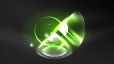 Soyut arka plan tekno neon parlayan daire şekilleri ve ışık efektli yuvarlak elemetler. Duvar kağıdı, afiş, arkaplan, iniş sayfası, duvar resimleri, davetiyeler, posterler için yüksek teknoloji tasarımı