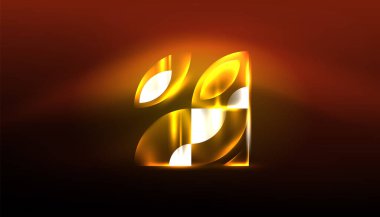 Soyut arka plan vektörü neon parlayan geometrik elementler. Duvar kağıdı, afiş, arkaplan, iniş sayfası, duvar resimleri, davetiyeler, posterler için yüksek teknoloji tasarımı