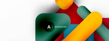 Minimum geometrik soyut arkaplan. Renkli geometrik bloklar. Çizgiler, kareler ve üçgenler duvar kağıdı bileşimi