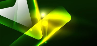 Neon parıldayan tekno çizgiler ve oklar, yüksek teknolojili soyut arkaplan şablonu