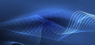 Soyut arkaplan neon dalgası. Duvar kağıdı, afiş, arkaplan, iniş sayfası, duvar resimleri, davetiyeler, posterler için yüksek teknoloji tasarımı