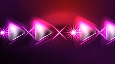 Karanlıkta ışık efektli tekno neon üçgenler