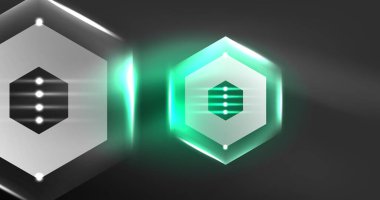 Neon altıgen arka plan. Duvar kağıdı, afiş, arkaplan, iniş sayfası, duvar resimleri, davetiyeler, posterler için yüksek teknoloji tasarımı