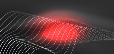 Soyut arkaplan neon dalgası. Duvar kağıdı, afiş, arkaplan, iniş sayfası, duvar resimleri, davetiyeler, posterler için yüksek teknoloji tasarımı