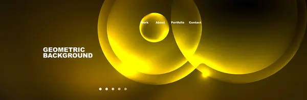 Cercles Bulles Brillants Néon Fond Abstrait Sombre Avec Lumière Néon — Image vectorielle