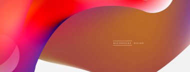 Fluid abstract background, round shapes and circle flowing design for wallpaper, banner, background or landing