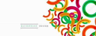 Çemberler, ızgara desenli soyut bir arka planda düzenlenir ve çeşitli renklerin gölgeleri de dahil olmak üzere farklı renk aralıklarına sahiptir. Duvar kağıdı, afiş, sunum, arkaplan şablonu