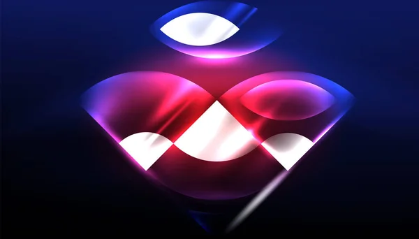 Abstraktní Pozadí Vektor Neon Zářící Geometrické Prvky Tech Design Pro — Stockový vektor