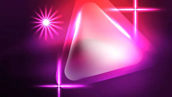 Triangles Néon Techno Avec Effets Lumière Dans Obscurité — Image vectorielle