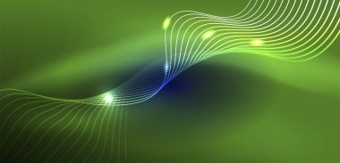 Soyut arkaplan neon dalgası. Duvar kağıdı, afiş, arkaplan, iniş sayfası, duvar resimleri, davetiyeler, posterler için yüksek teknoloji tasarımı