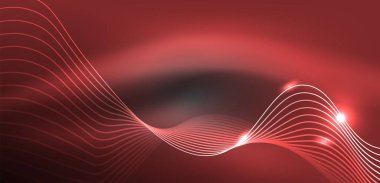 Soyut arkaplan neon dalgası. Duvar kağıdı, afiş, arkaplan, iniş sayfası, duvar resimleri, davetiyeler, posterler için yüksek teknoloji tasarımı