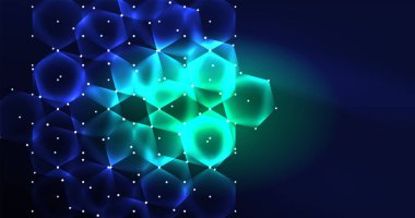 Soyut arkaplan neon altıgen vektör çizimi