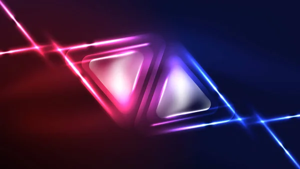 stock vector Techno neon triangles with light effects in the dark