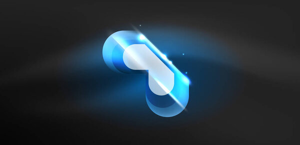 Абстрактный фон светящийся неоновый свет геометрических форм. Космические космические или магические энергии векторные обои для обоев, баннер, фон, карточка, книжная иллюстрация, страница посадки