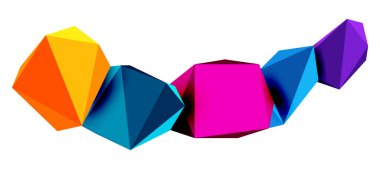 Soyut düşük polyester taş tasarımı. Geometrik 3d vektör tasarım ögesi