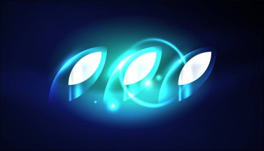 Soyut arka plan tekno neon parlayan daire şekilleri ve ışık efektli yuvarlak elemetler. Duvar kağıdı, afiş, arkaplan, iniş sayfası, duvar resimleri, davetiyeler, posterler için yüksek teknoloji tasarımı