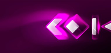 Neon parıldayan tekno çizgiler ve oklar, yüksek teknolojili soyut arkaplan şablonu