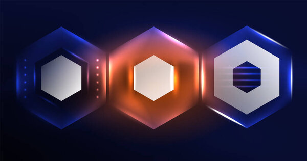 Abstract background neon hexagon vector illustration