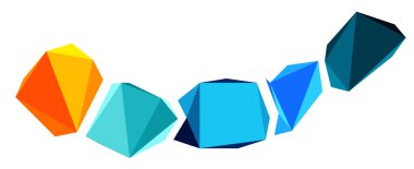 Soyut düşük polyester taş tasarımı. Geometrik 3d vektör tasarım ögesi