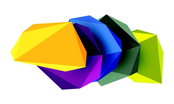 抽象的な低ポリ石のデザイン 幾何学的な3Dベクトル設計要素 — ストックベクタ