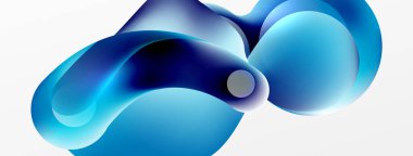 Fluid abstract background, round shapes and circle flowing design for wallpaper, banner, background or landing