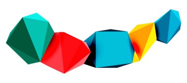 Soyut düşük polyester taş tasarımı. Geometrik 3d vektör tasarım ögesi