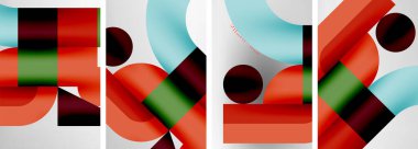 Poster, duvar kağıdı veya iniş sayfası için soyut geometrik arkaplan tasarımlarının vektör çizimleri