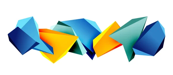 Vector Low Poly Triangle Geometry Elements — 스톡 벡터