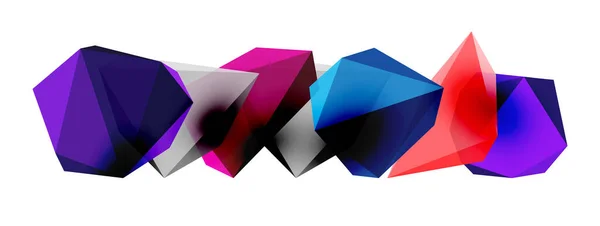 Düşük Polyester Üçgenlerden Inşa Edilmiş Geometrik Boyutlu Şekillere Sahip Modern — Stok Vektör