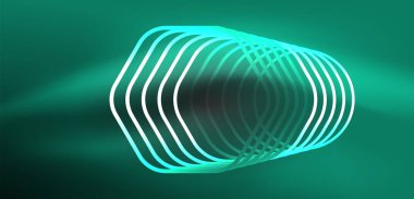 Soyut arka plan tekno neon altıgenleri. Duvar kağıdı, afiş, arkaplan, iniş sayfası, duvar resimleri, davetiye, baskılar, posterler için yüksek teknoloji vektör ilüstrasyonuName