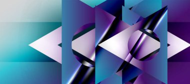 Trendy minimal geometric composition abstract background. Shadow lines and lights on glossy triangles backdrop. Vector Illustration For Wallpaper, Banner, Background, Card, Book Illustration