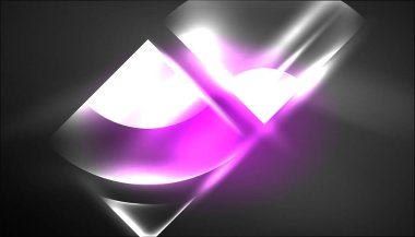 Soyut arka plan tekno neon parlayan daire şekilleri ve ışık efektli yuvarlak elemetler. Duvar kağıdı, afiş, arkaplan, iniş sayfası, duvar resimleri, davetiyeler, posterler için yüksek teknoloji tasarımı