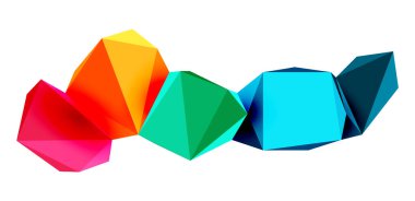 Soyut düşük polyester taş tasarımı. Geometrik 3d vektör tasarım ögesi