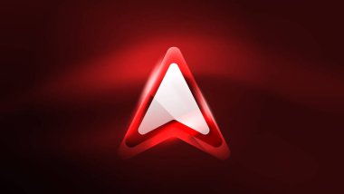 Soyut arkaplan iniş sayfası, parıldayan neon ışık yansımaları ile cam geometrik şekiller, parlak formlar üzerinde enerji etkisi kavramı