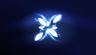 Soyut arka plan vektörü neon parlayan geometrik elementler. Duvar kağıdı, afiş, arkaplan, iniş sayfası, duvar resimleri, davetiyeler, posterler için yüksek teknoloji tasarımı