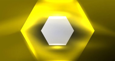 Soyut arkaplan neon altıgen vektör çizimi