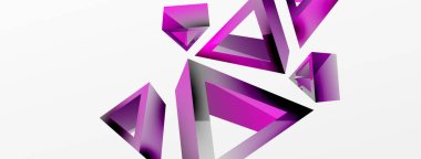 Üçgen soyut arkaplan. 3D vektör temel biçim teknolojisi veya iş konsepti bileşimi. Duvar kağıdı, afiş, arkaplan veya iniş için moda tekno iş şablonu