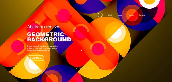 Círculos Simples Patrón Elementos Redondos Landing Page Geométrica Diseño Minimalista — Archivo Imágenes Vectoriales