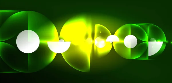 Абстрактный Фон Блестящий Светящийся Неоновый Цвет Круглых Элементов Кругов Техническая — стоковый вектор